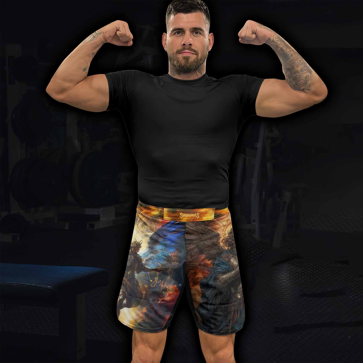Archangel Michael Fight Shorts - Durable MMA & BJJ Fight Shorts - lifestyle view