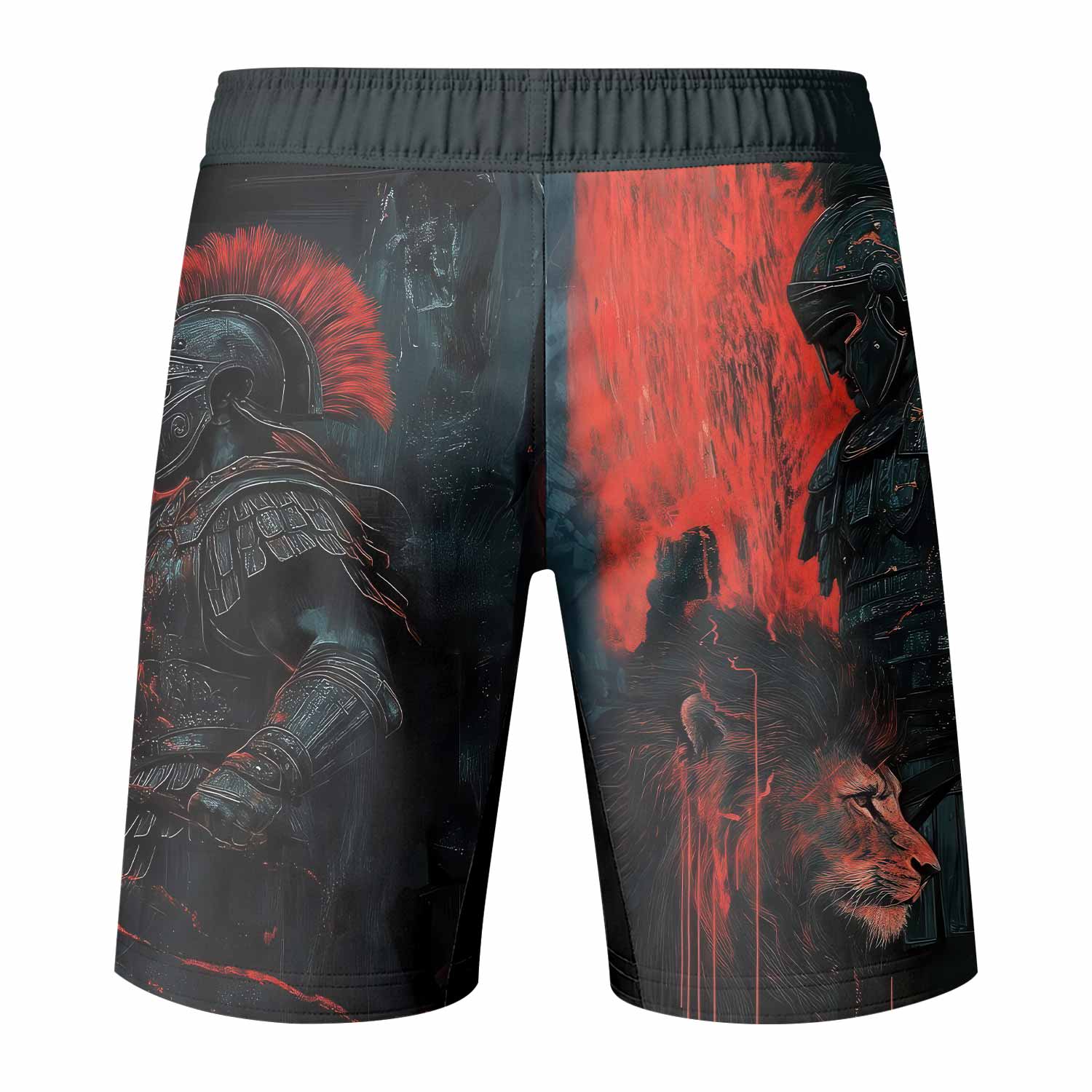 Legion of Blood Fight Shorts - Durable MMA, BJJ, Boxing Gear - back view mockup
