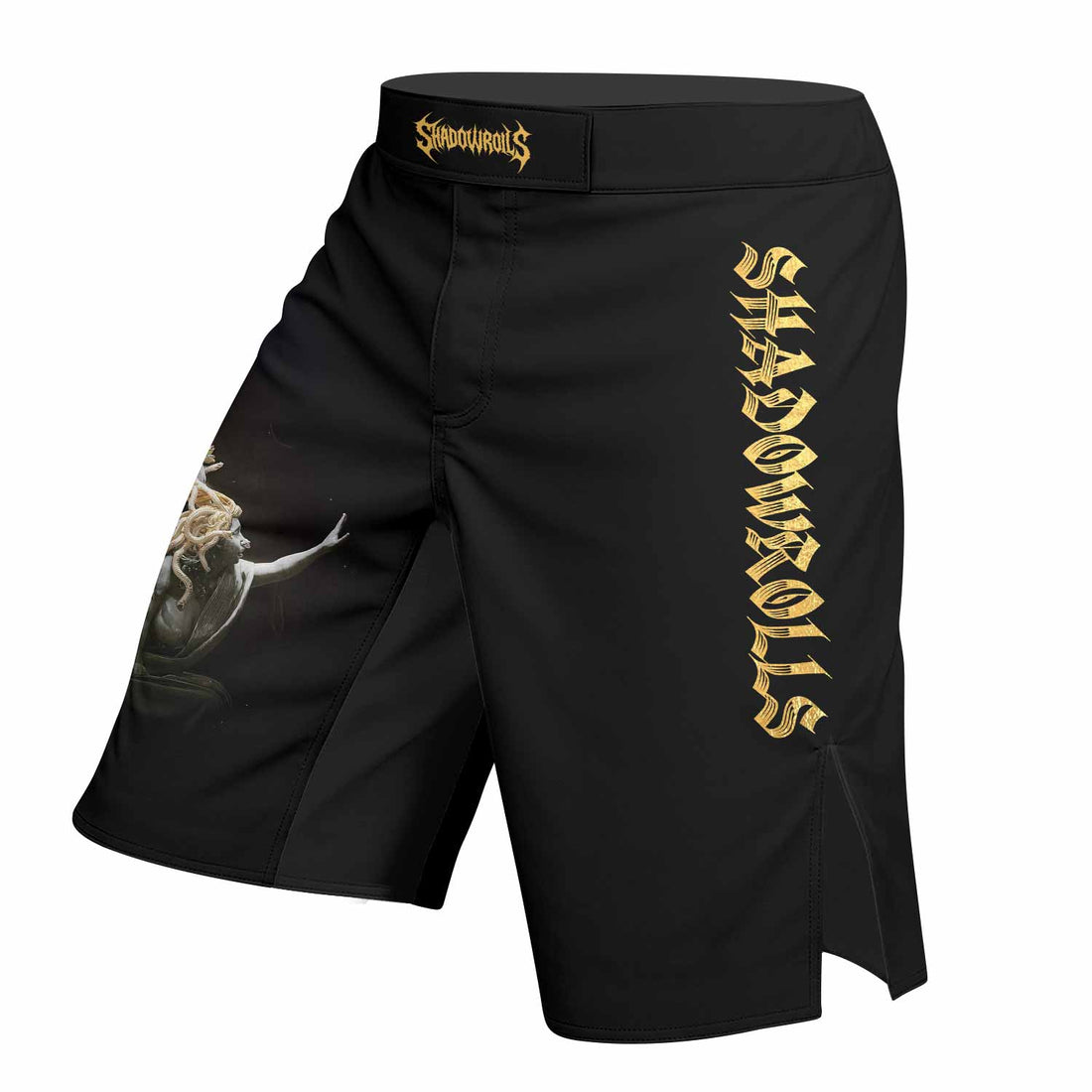 Fall of Medusa Fight Shorts - Durable Fight Shorts for MMA & Training - right side mockup