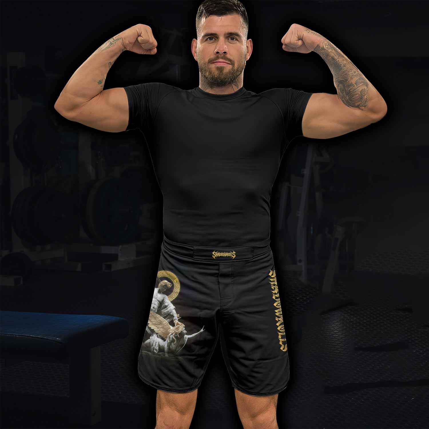 Fall of Medusa Fight Shorts - Durable Fight Shorts for MMA & Training - lifestyle view