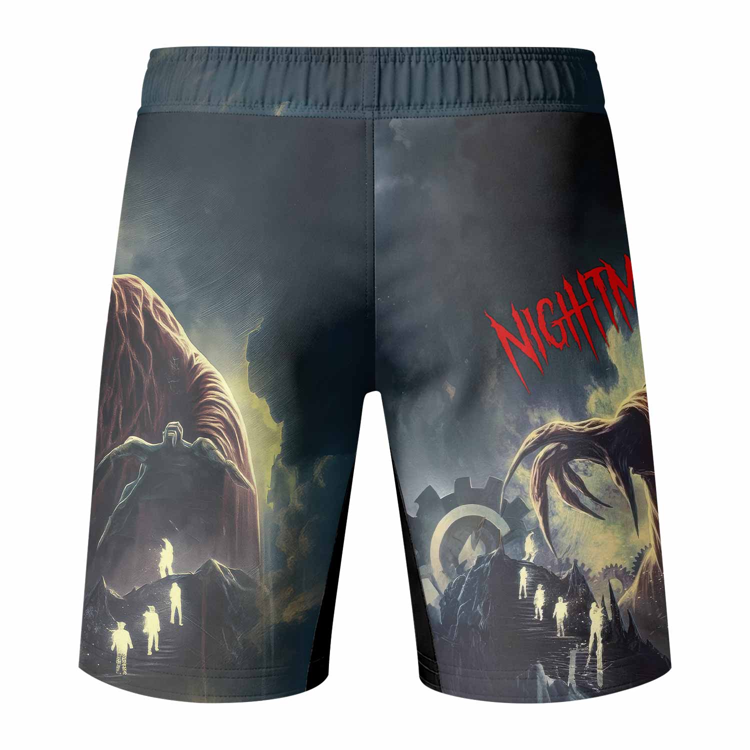 Nightmare Walker Fight Shorts - MMA, BJJ & Boxing Performance - back view mockup
