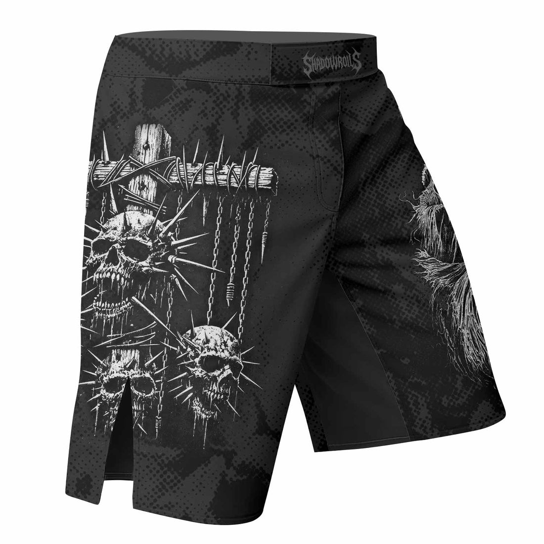 Necromancy Ritual Fight Shorts - Durable MMA, BJJ, Boxing Gear - right side mockup