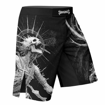 Eternal Scream Fight Shorts - Durable MMA, BJJ & Fitness Gear - right side mockup