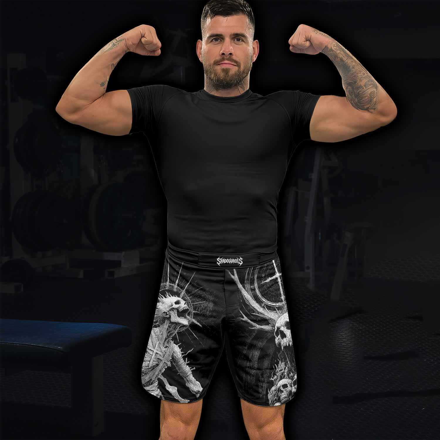 Eternal Scream Fight Shorts - Durable MMA, BJJ & Fitness Gear - lifestyle view
