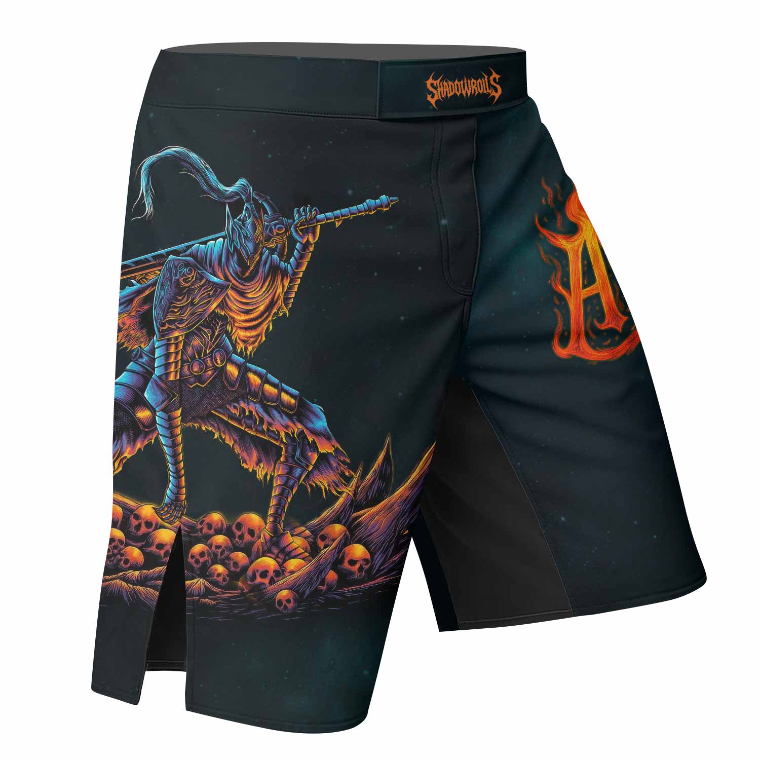Infernal Artorias Fight Shorts - Durable MMA, BJJ & Training Gear - right side mockup