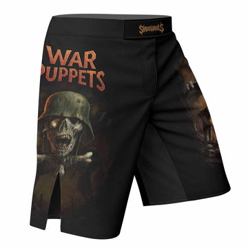 War Puppets Fight Shorts | Durable MMA, BJJ, Boxing Shorts - right side mockup