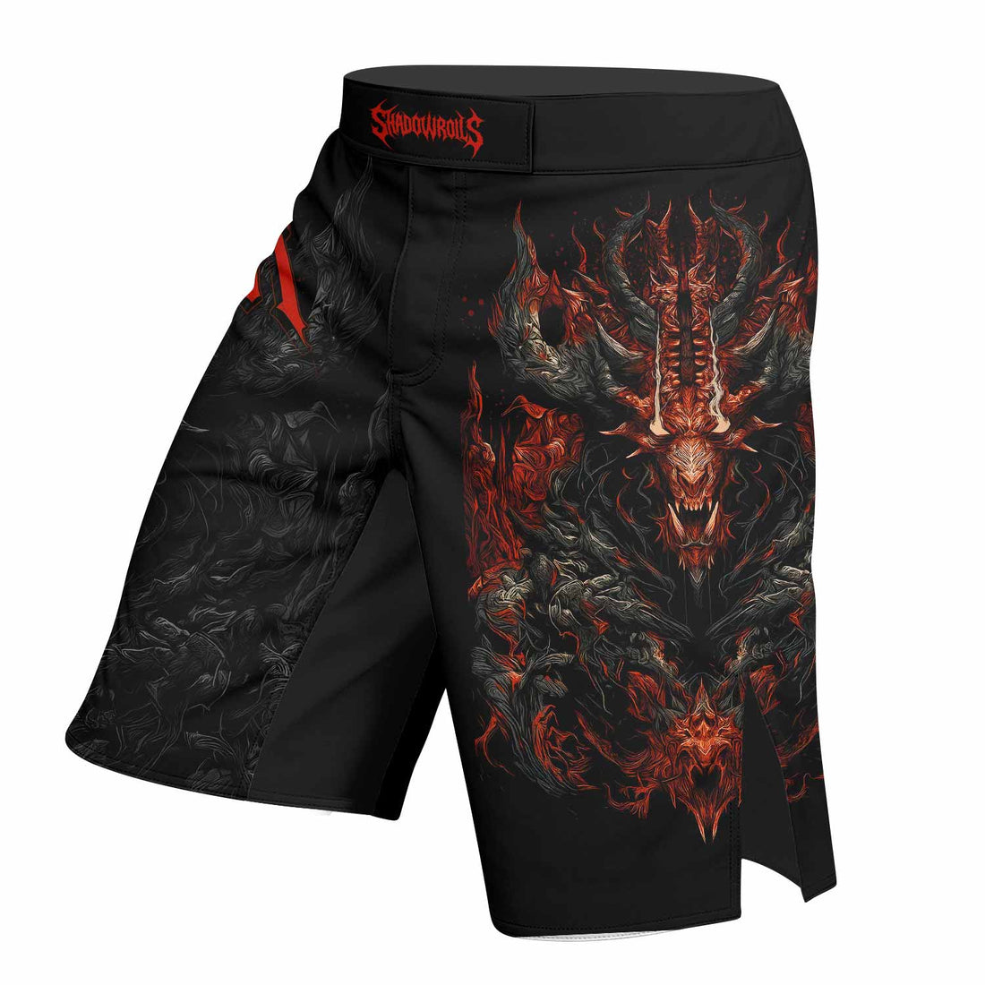 Baphomet's Wrath Fight Shorts - MMA, BJJ, Boxing Training Gear - right side mockup
