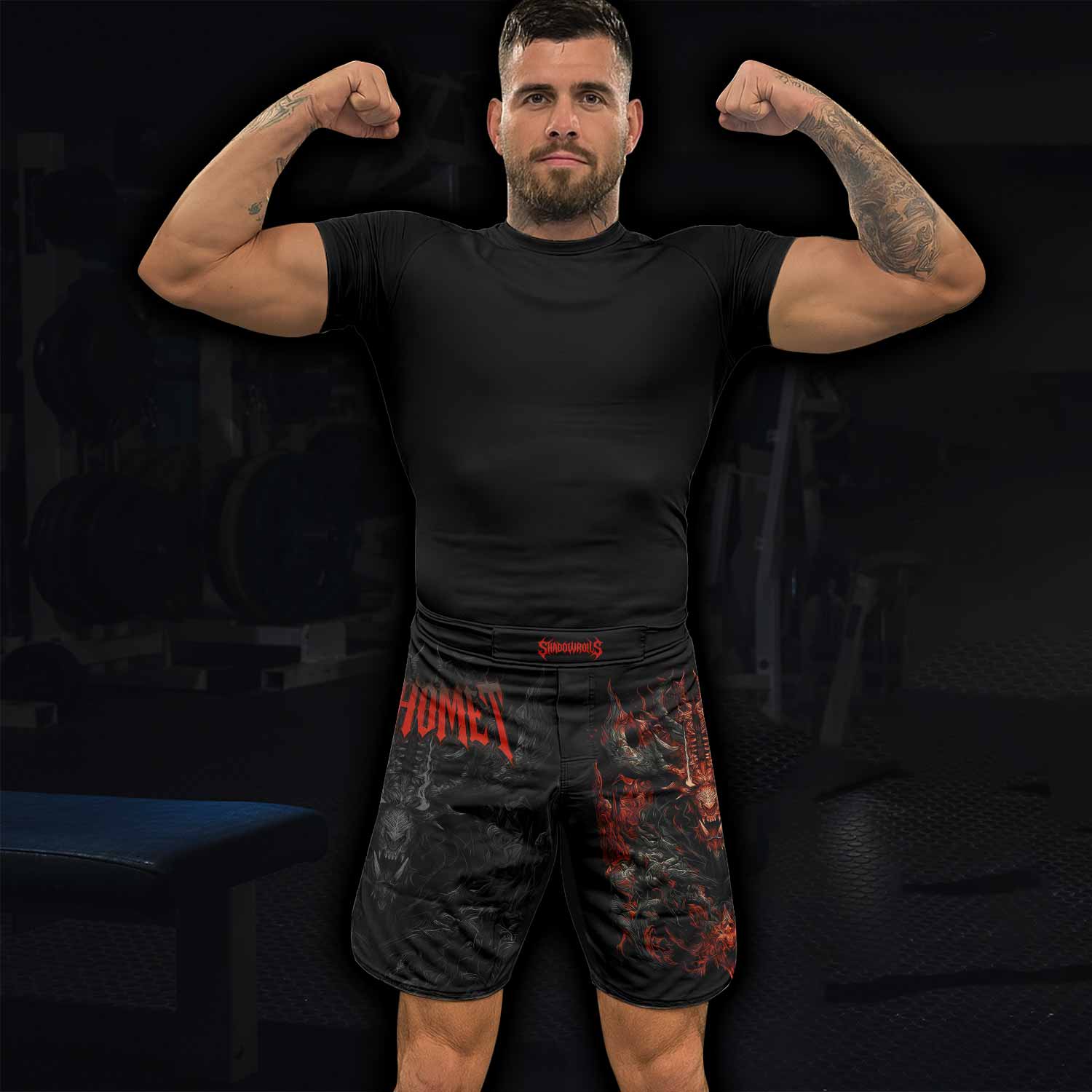 Baphomet's Wrath Fight Shorts - MMA, BJJ, Boxing Training Gear - lifestyle view