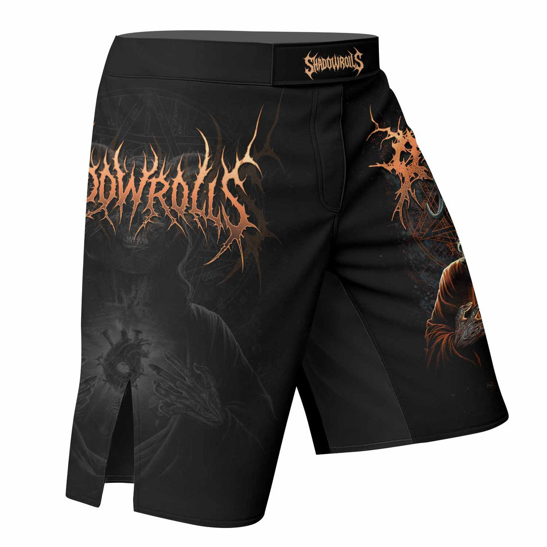 Cult of Shadows Fight Shorts - Durable MMA & BJJ Training Shorts - right side mockup