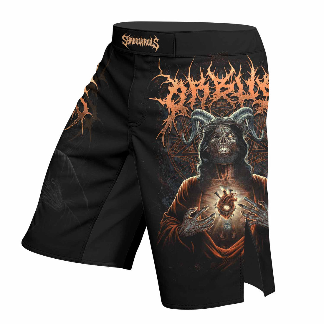 Cult of Shadows Fight Shorts - Durable MMA & BJJ Training Shorts - right side mockup