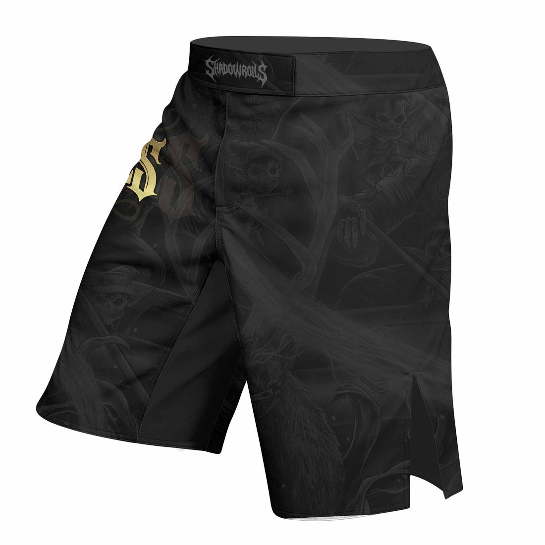 Moon Ritual Fight Shorts - Durable MMA, BJJ & Boxing Gear - right side mockup
