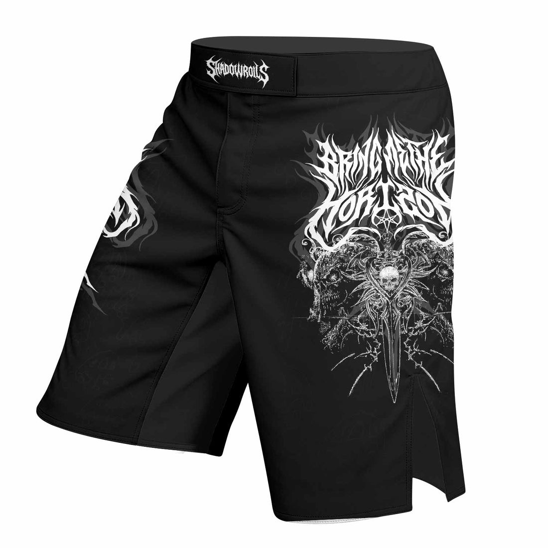 Sword of Chaos Fight Shorts - Durable MMA, BJJ & Boxing Shorts - right side mockup