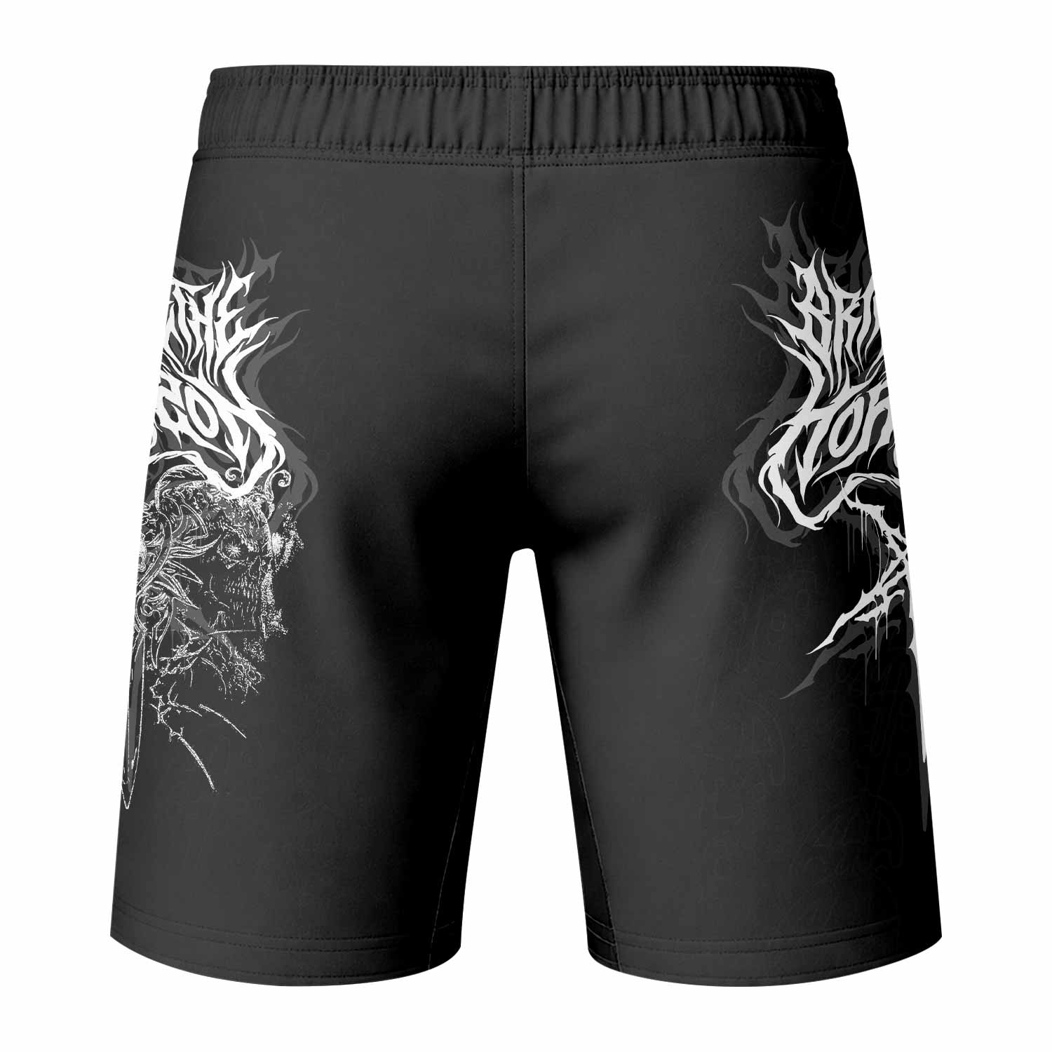 Sword of Chaos Fight Shorts - Durable MMA, BJJ & Boxing Shorts - back view mockup