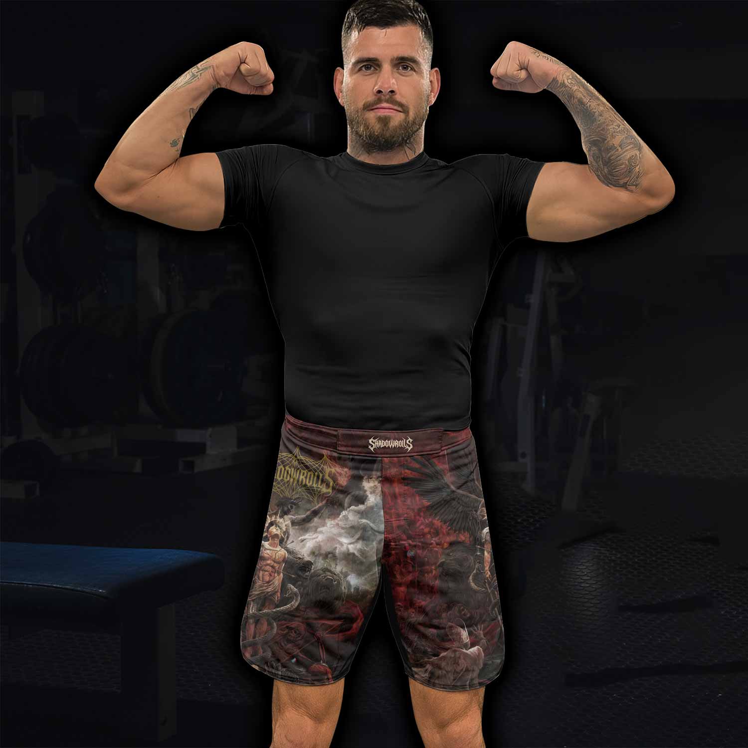 Fallen Angel Fight Shorts - Durable MMA, BJJ & Boxing Shorts - lifestyle view
