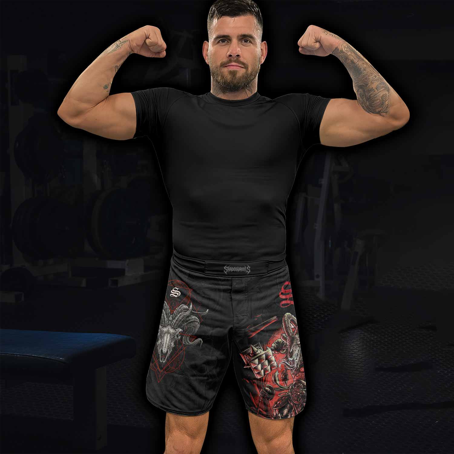 Dark Ram Warlord Fight Shorts - Durable MMA & Training Gear - lifestyle view