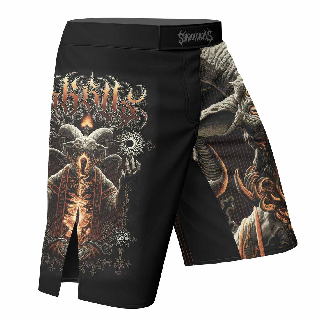 Eldritch Horror Fight Shorts | Durable MMA & BJJ Fight Shorts - right side mockup