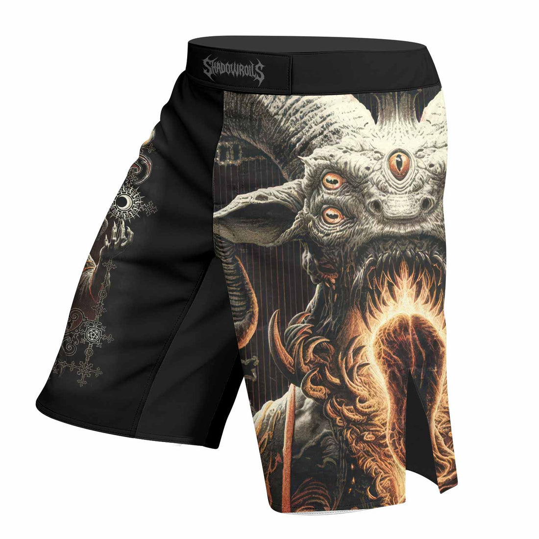 Eldritch Horror Fight Shorts | Durable MMA & BJJ Fight Shorts - right side mockup
