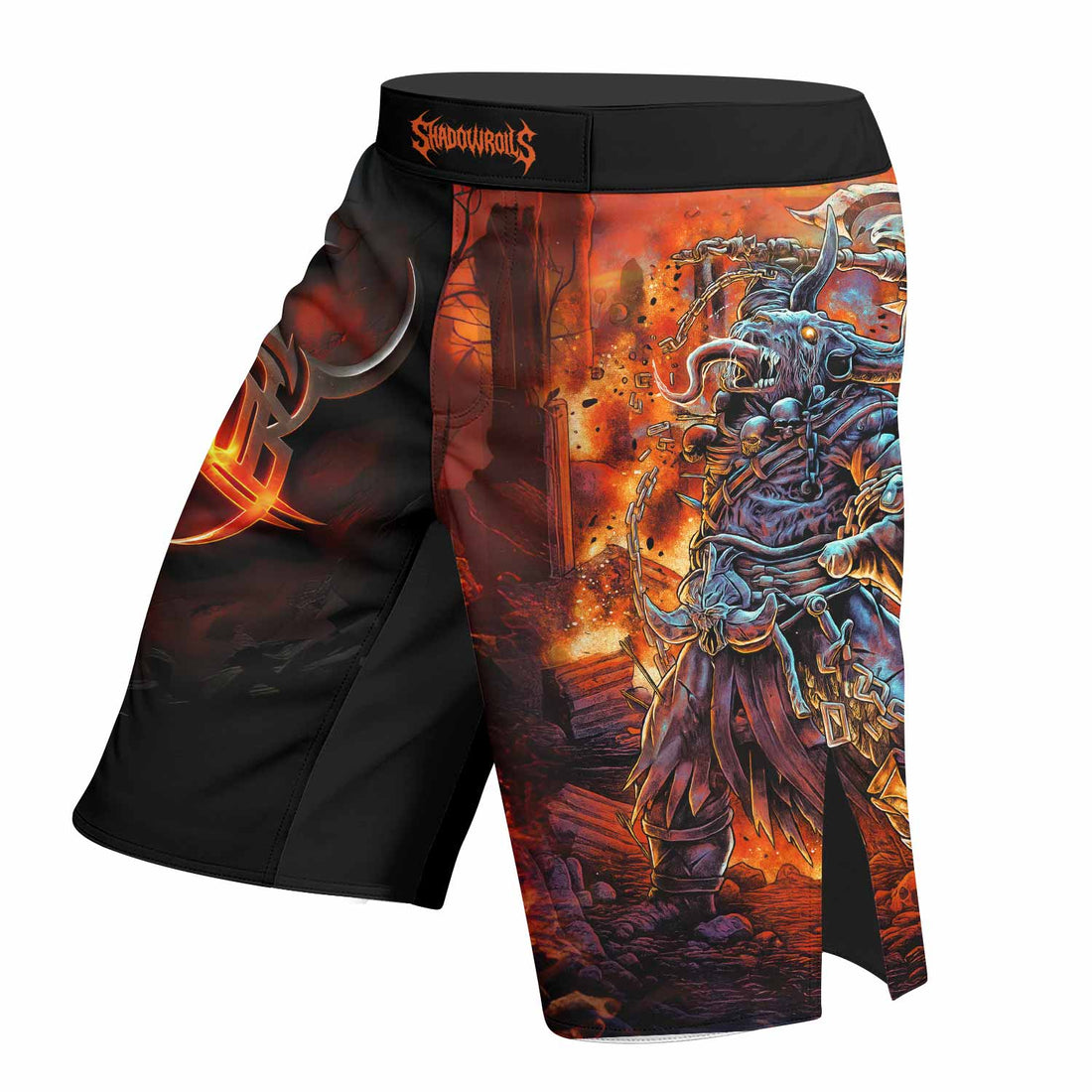 Inferno Minotaur Fight Shorts - Durable MMA & Boxing Shorts - right side mockup