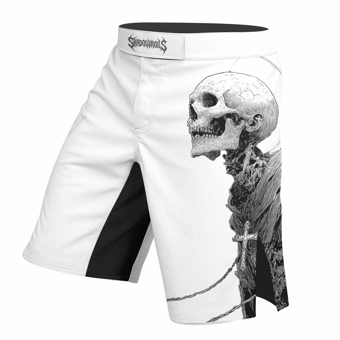 Pale Reaper Fight Shorts - Durable MMA, Boxing & Training Shorts - right side mockup
