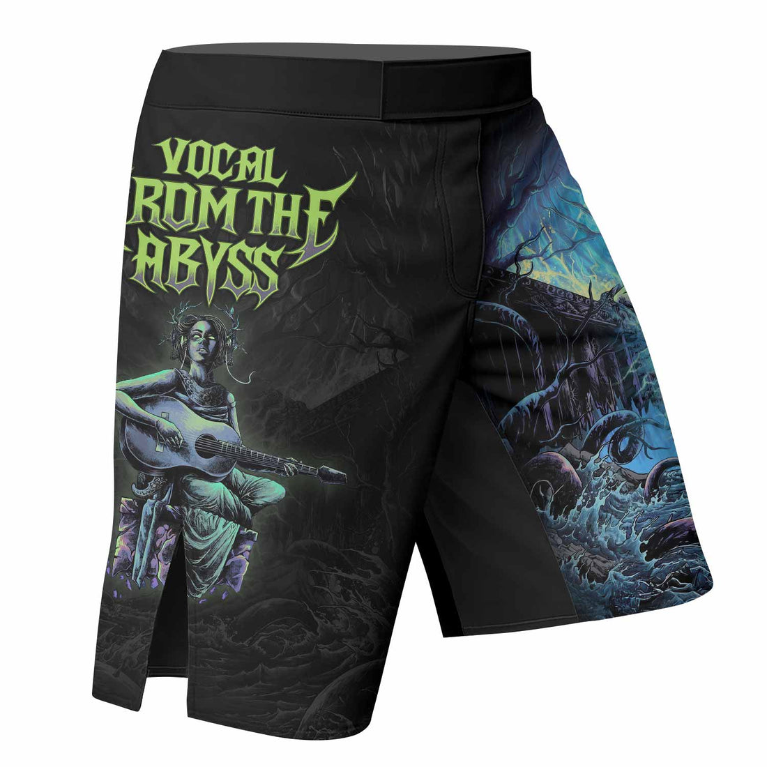 Vocal from the Abyss Fight Shorts | Durable MMA & BJJ Shorts - right side mockup