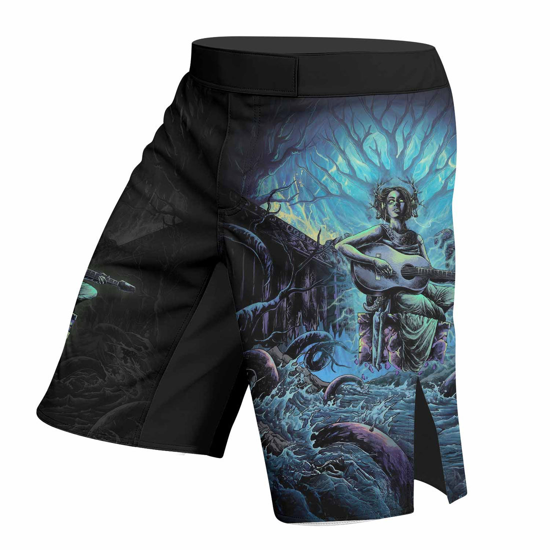 Vocal from the Abyss Fight Shorts | Durable MMA & BJJ Shorts - right side mockup
