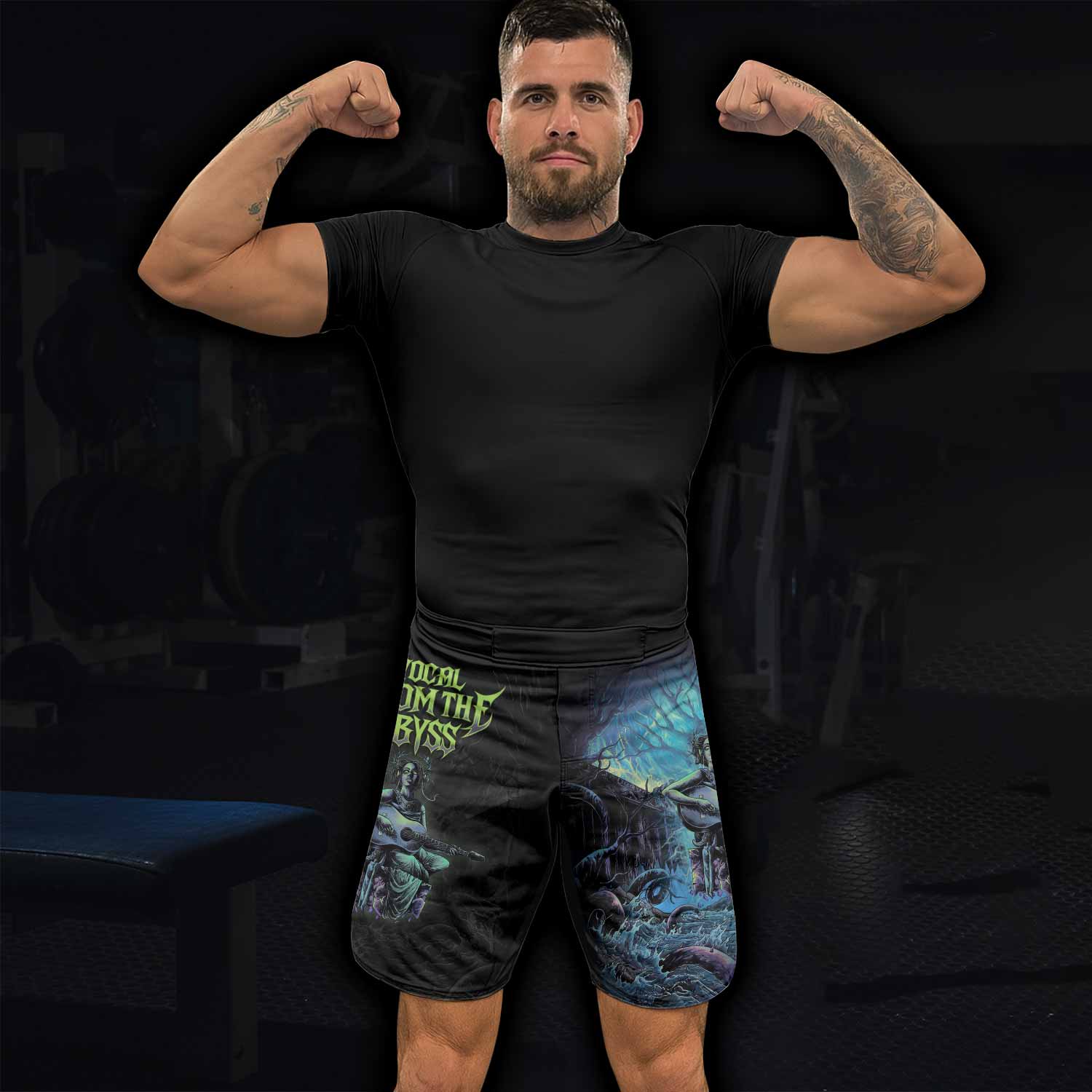 Vocal from the Abyss Fight Shorts | Durable MMA & BJJ Shorts - lifestyle view