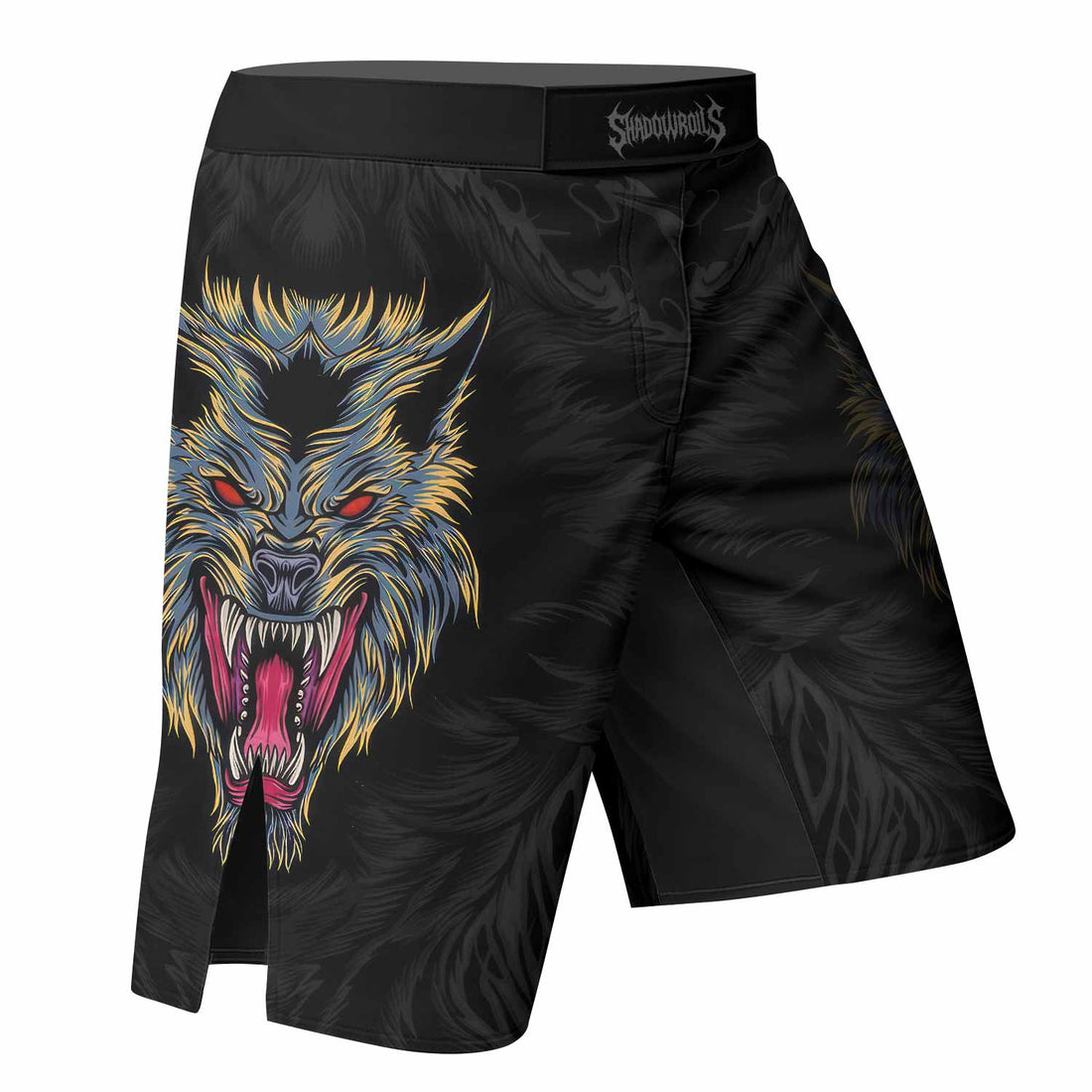 Wolf Rage Fight Shorts - Durable Fight Shorts for MMA & Training - right side mockup