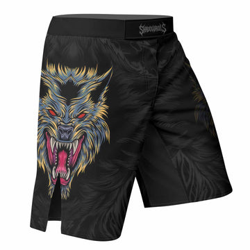 Wolf Rage Fight Shorts - Durable Fight Shorts for MMA & Training - right side mockup