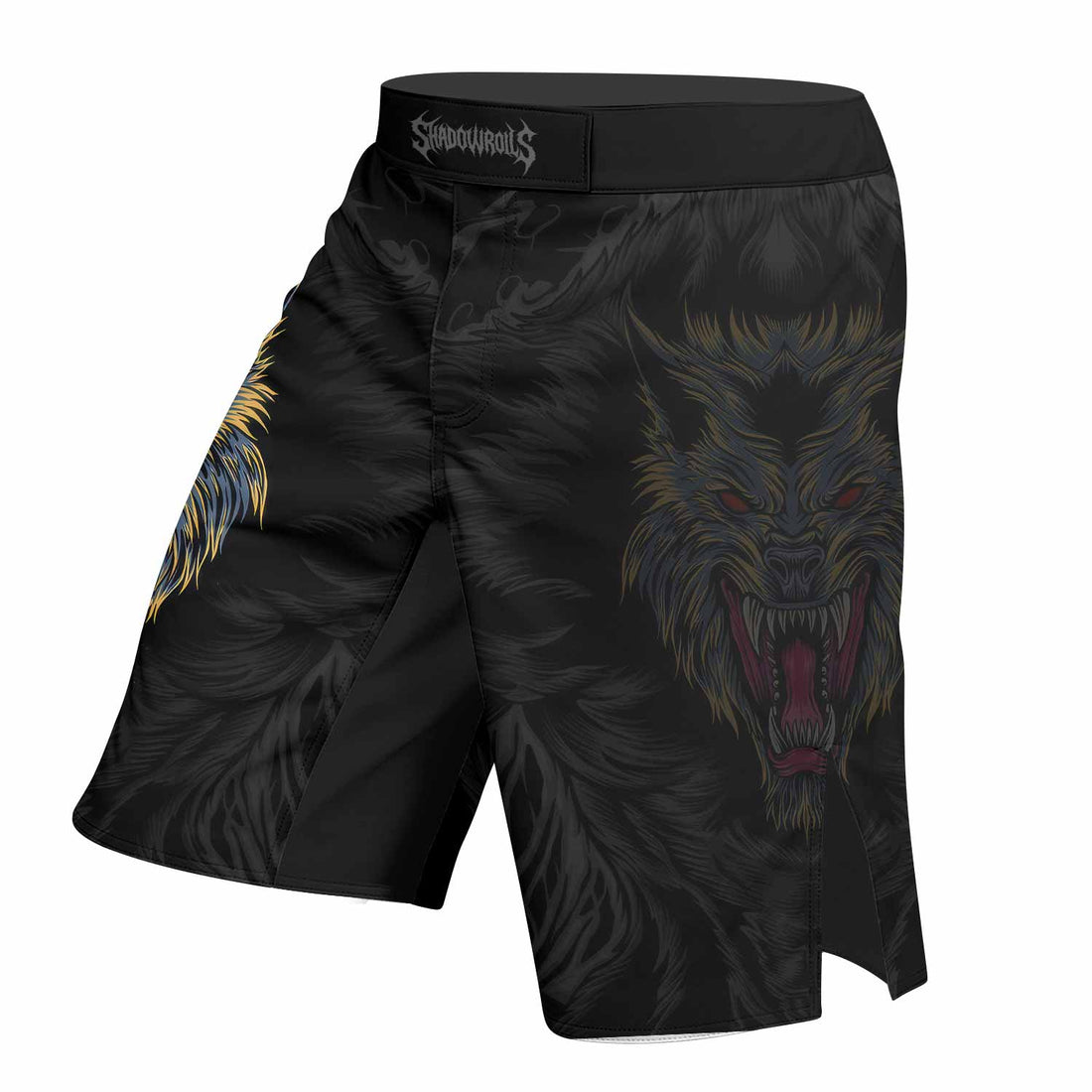 Wolf Rage Fight Shorts - Durable Fight Shorts for MMA & Training - right side mockup