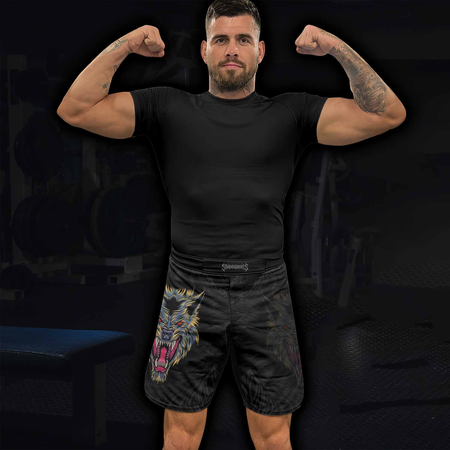 Wolf Rage Fight Shorts - Durable Fight Shorts for MMA & Training - lifestyle view