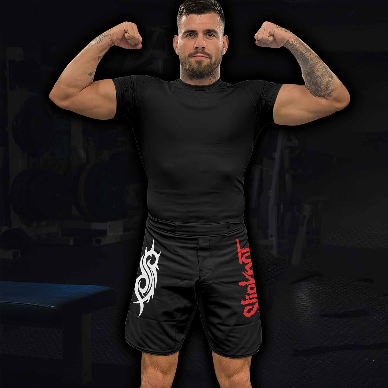 Slipknot Blood Ribcage Fight Shorts - Durable MMA & BJJ Gear - lifestyle view