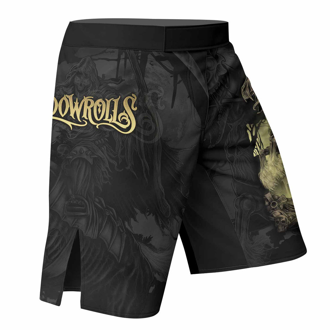 Dark Rider Fight Shorts - Durable MMA & BJJ Training Gear - right side mockup