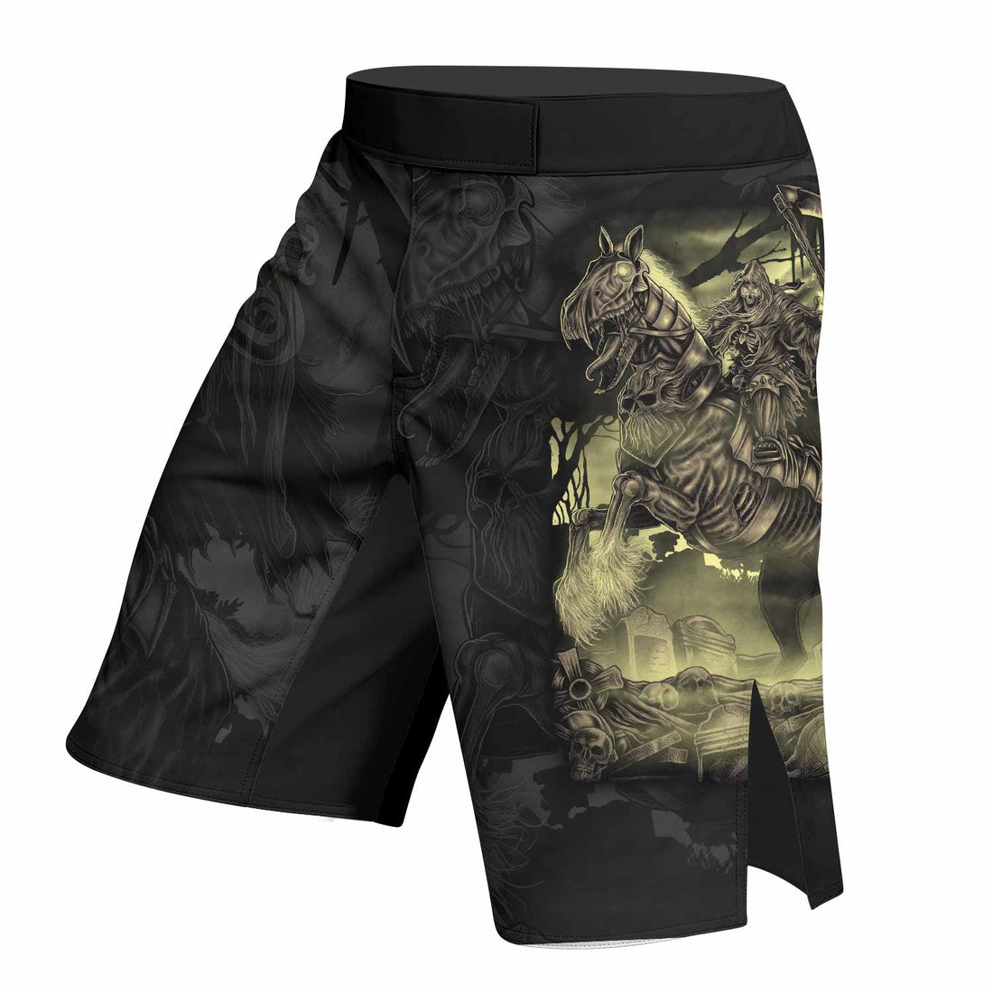 Dark Rider Fight Shorts - Durable MMA & BJJ Training Gear - right side mockup