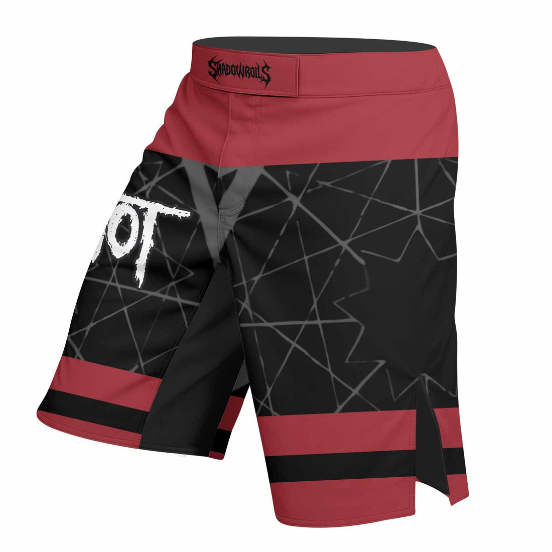 Slipknot Des Moines 95 Fight Shorts - MMA, BJJ & Boxing Shorts - right side mockup
