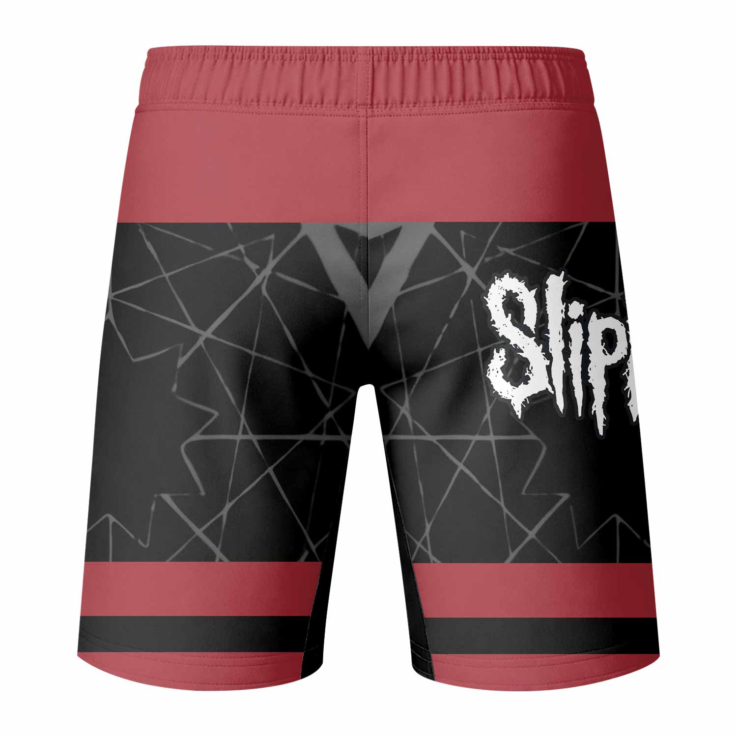 Slipknot Des Moines 95 Fight Shorts - MMA, BJJ & Boxing Shorts - back view mockup