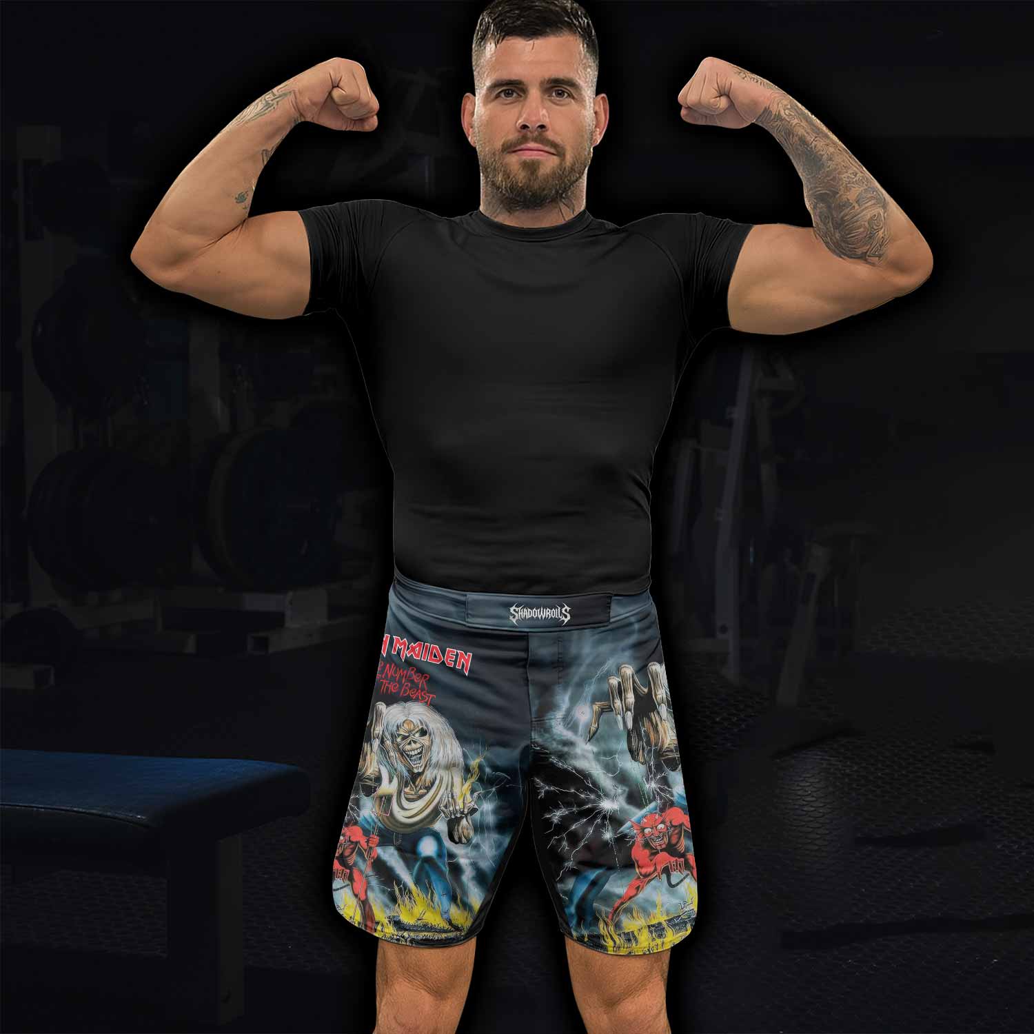 Iron Maiden Eternal Beast Fight Shorts - Ultimate Fight Shorts for MMA & BJJ - lifestyle view