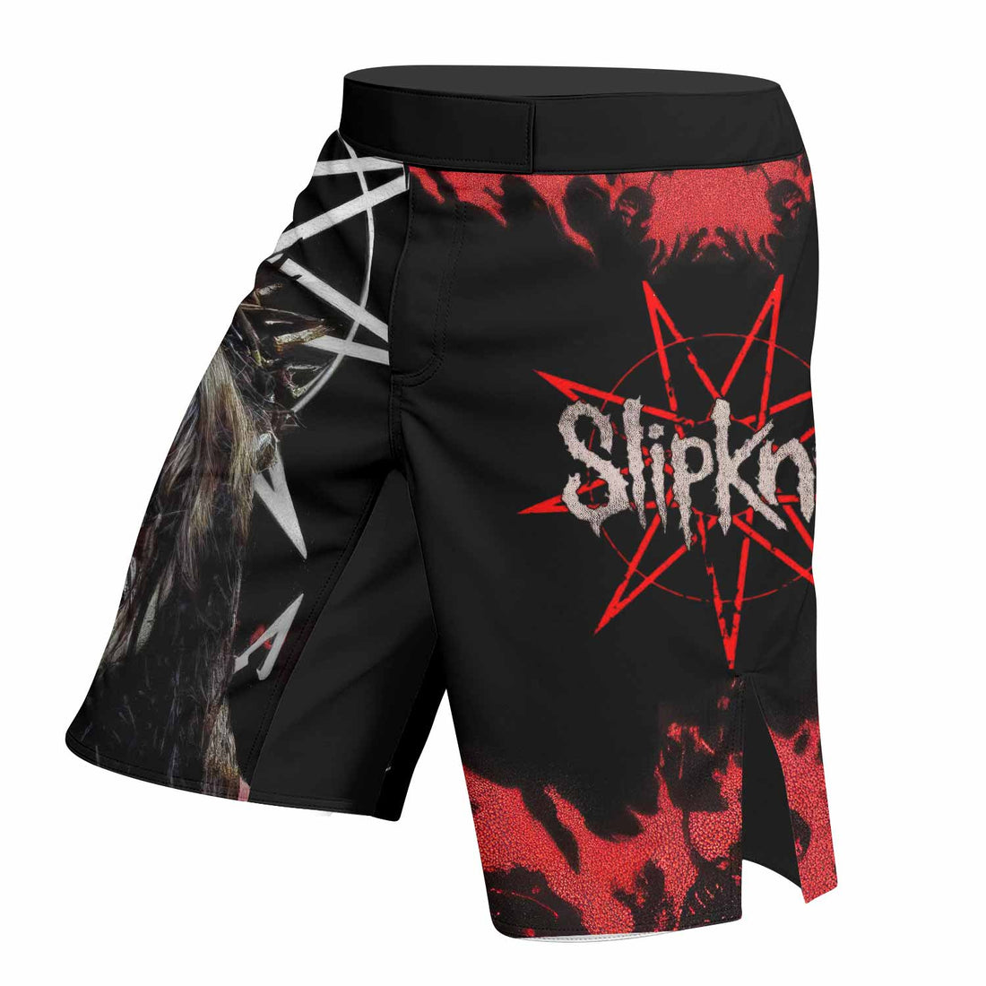 Slipknot Masked Chaos Fight Shorts | Durable MMA & BJJ Shorts - right side mockup