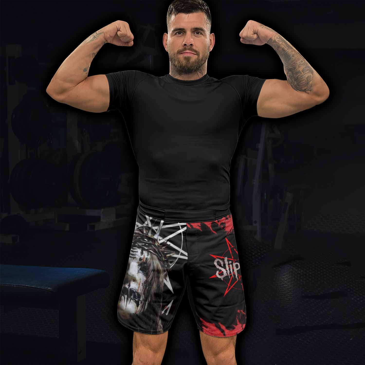 Slipknot Masked Chaos Fight Shorts | Durable MMA & BJJ Shorts - lifestyle view