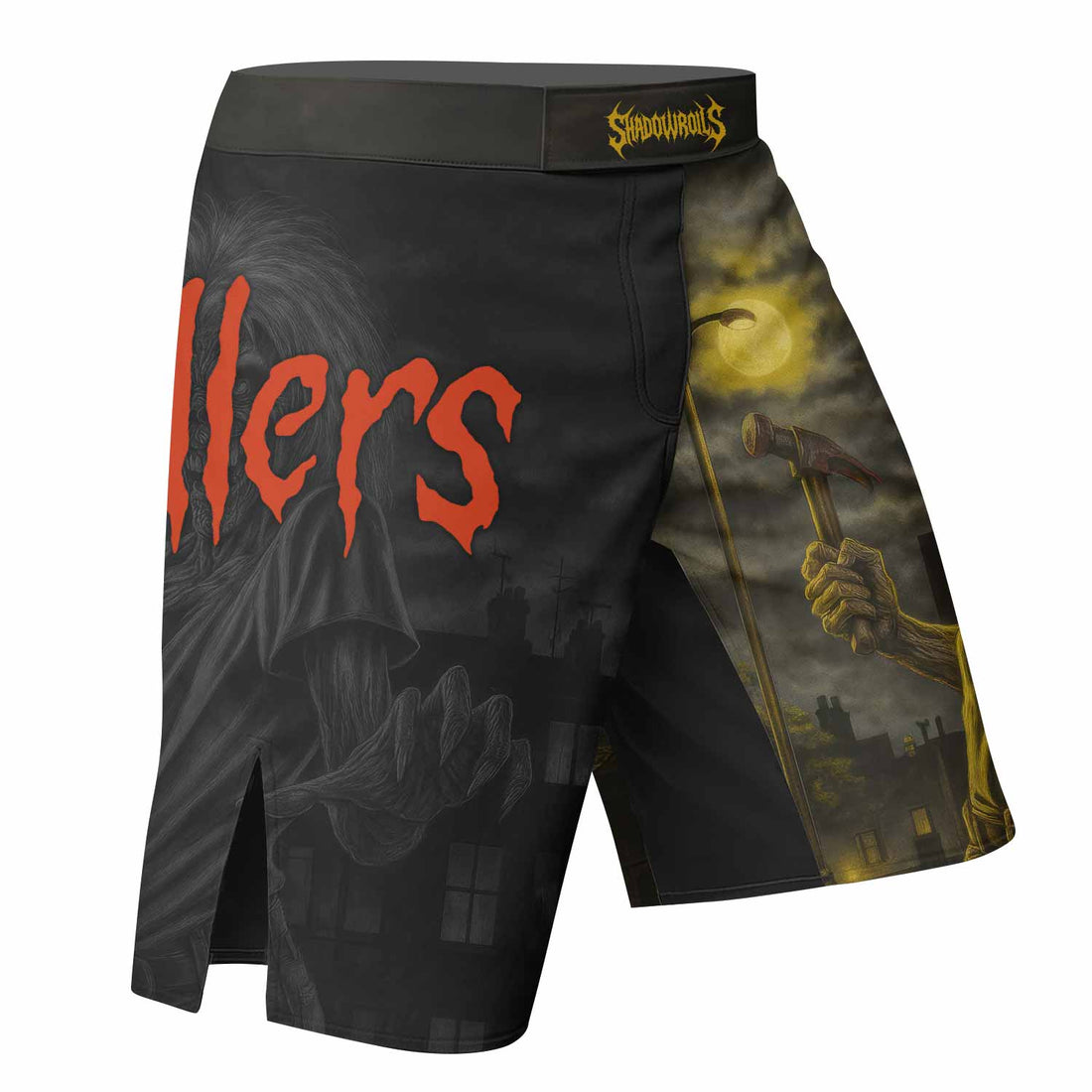 Iron Maiden Midnight Slayer Fight Shorts | Ultimate Fight Shorts - right side mockup