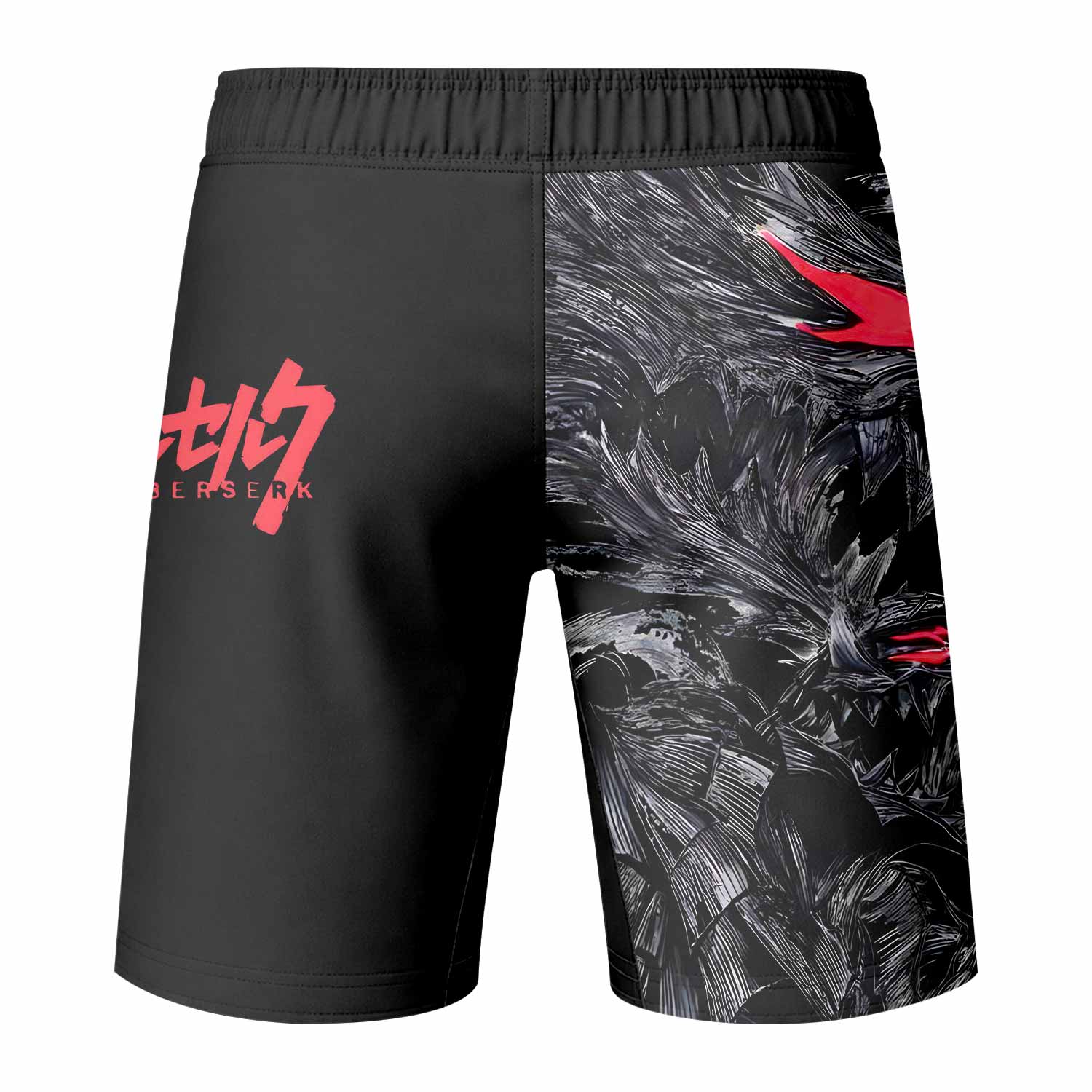 Berserk Beast of Darkness Fight Shorts – Durable MMA & Training Shorts - back view mockup