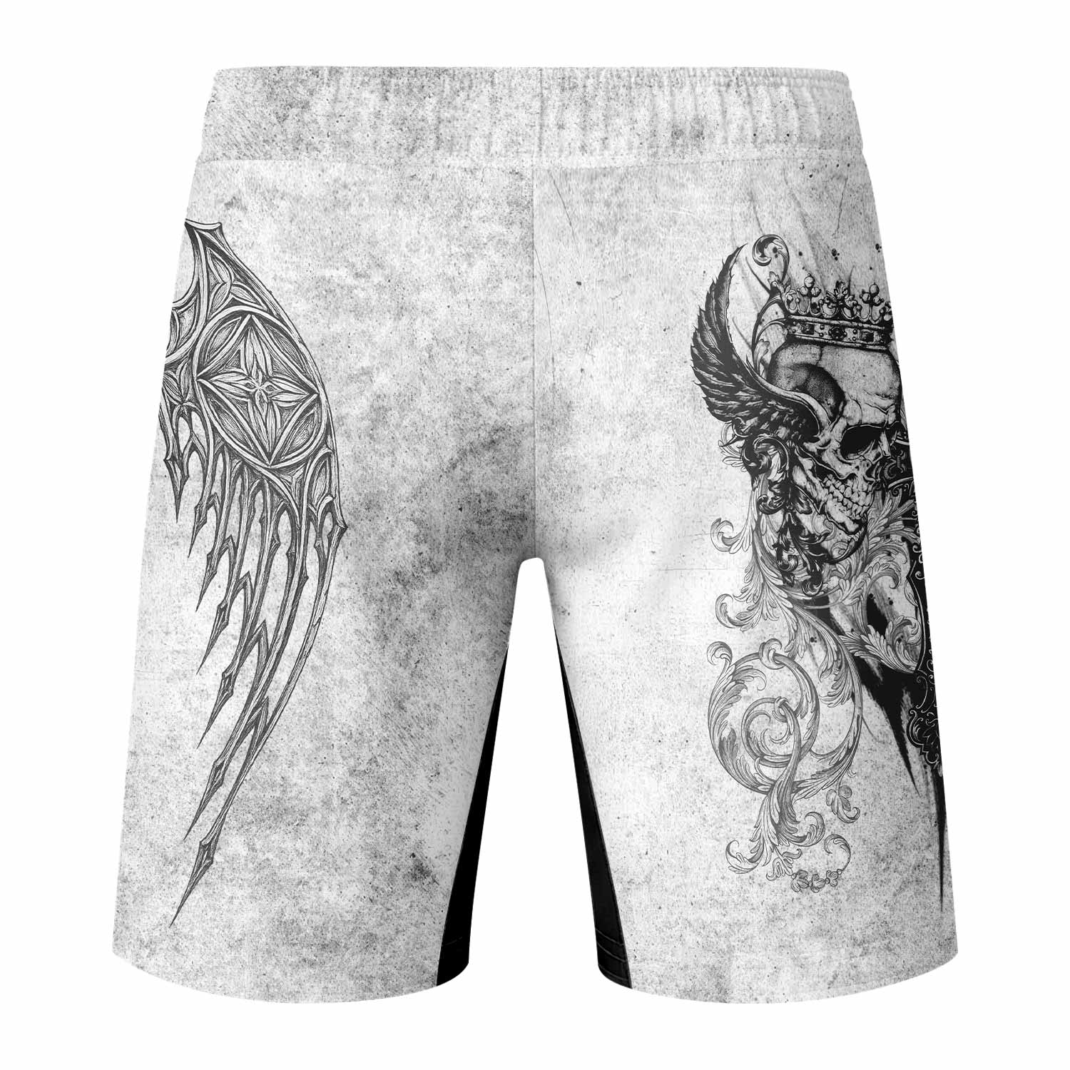 Gothic Angel Cross Fight Shorts | Durable MMA, BJJ & Training Shorts - back view mockup