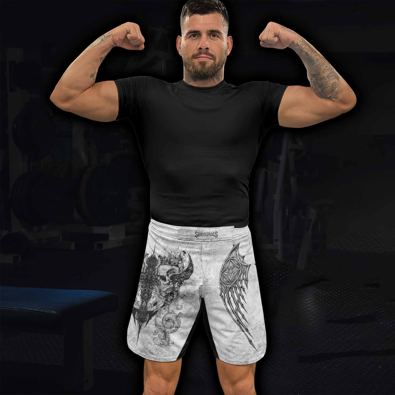 Gothic Angel Cross Fight Shorts | Durable MMA, BJJ & Training Shorts - lifestyle view