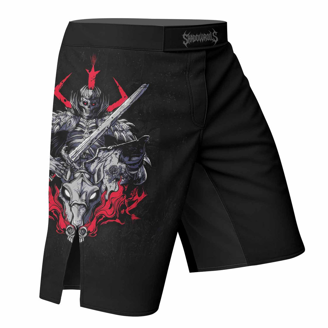 Skull Knight Berserk Fight Shorts - Durable MMA & BJJ Gear - right side mockup