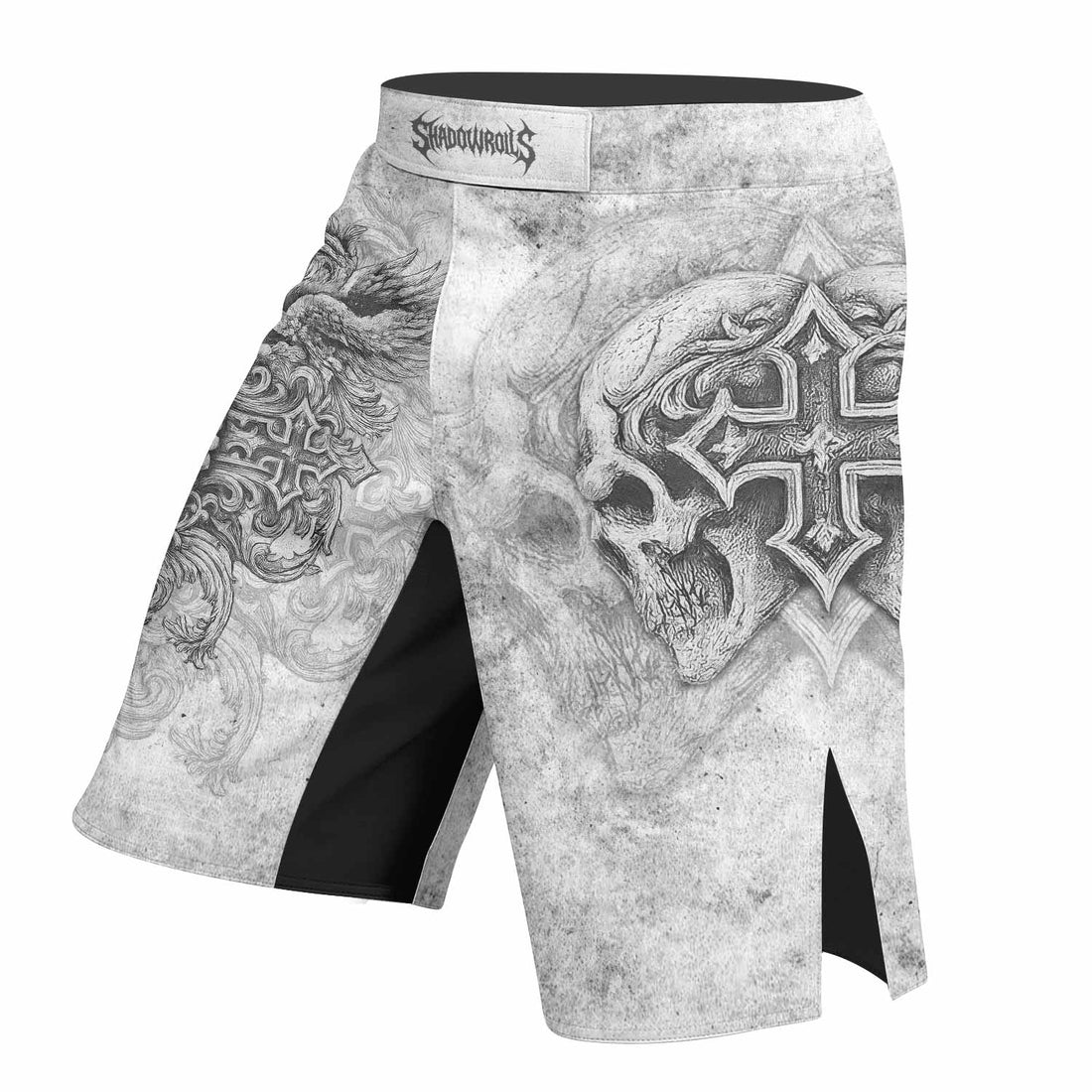 Afflicted Cross Fight Shorts - Durable Fight Shorts for MMA & BJJ - right side mockup