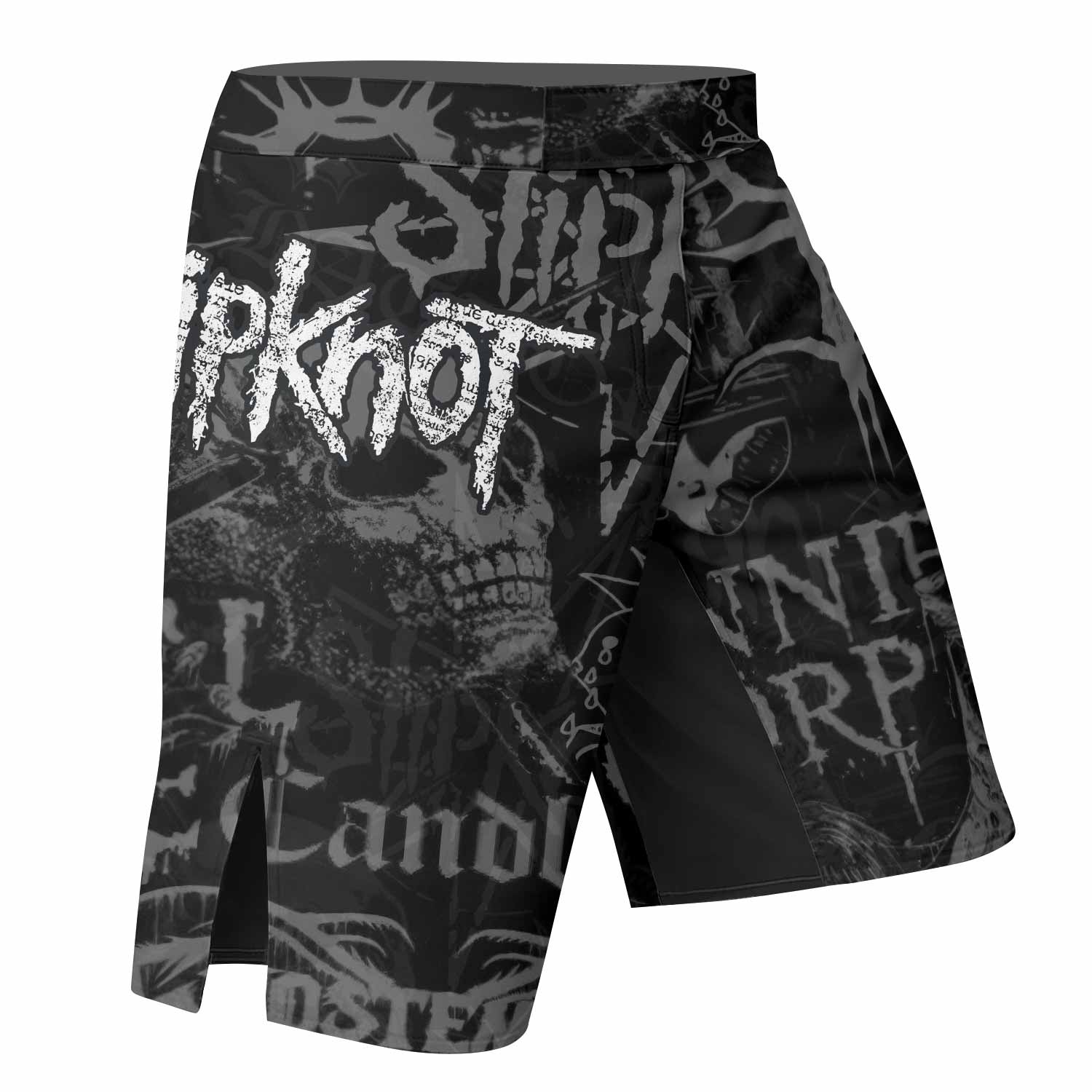 Slipknot Riot Fight Shorts - Durable MMA, BJJ & Boxing Shorts - right side mockup