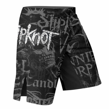 Slipknot Riot Fight Shorts - Durable MMA, BJJ & Boxing Shorts - right side mockup
