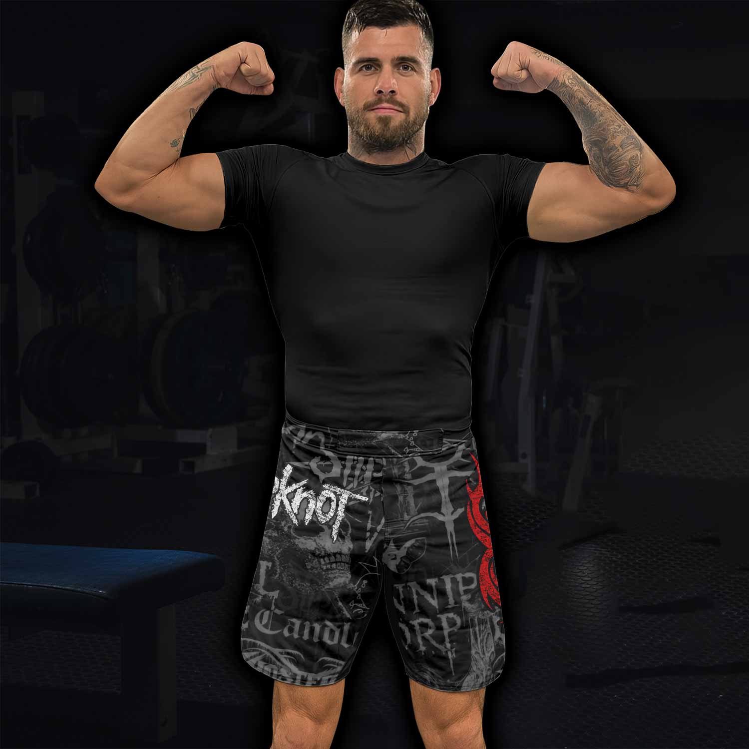 Slipknot Riot Fight Shorts - Durable MMA, BJJ & Boxing Shorts - lifestyle view