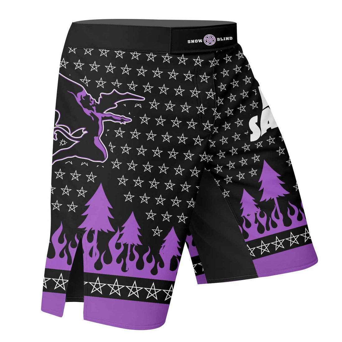 Black Sabbath Fight Shorts - Durable MMA & BJJ Fight Shorts - right side mockup