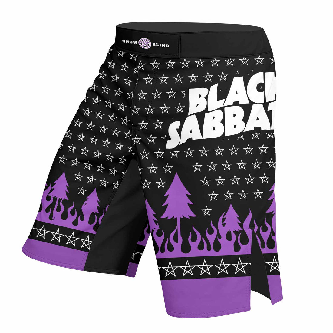 Black Sabbath Fight Shorts - Durable MMA & BJJ Fight Shorts - right side mockup