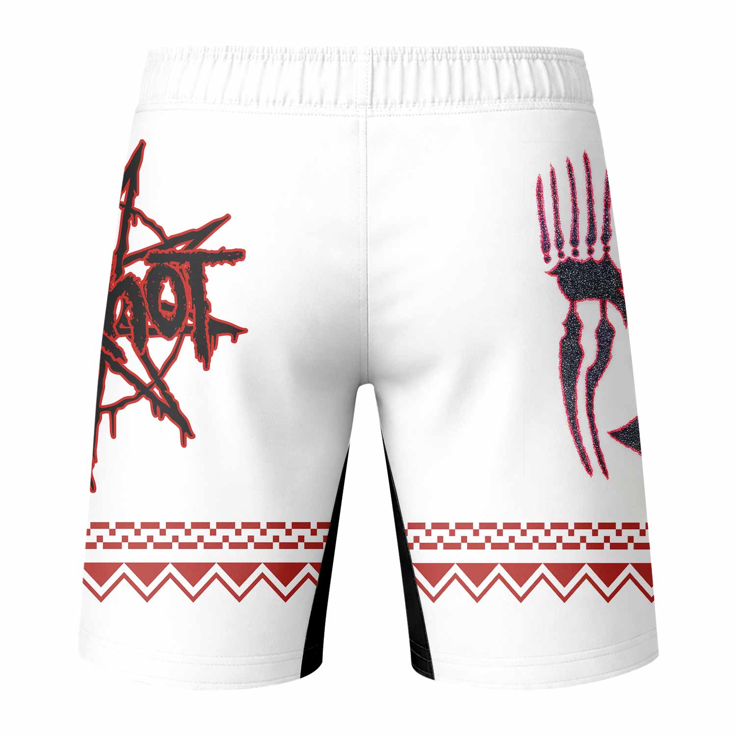 Slipknot Christmas Fight Shorts - Durable MMA & BJJ Training Gear - back view mockup